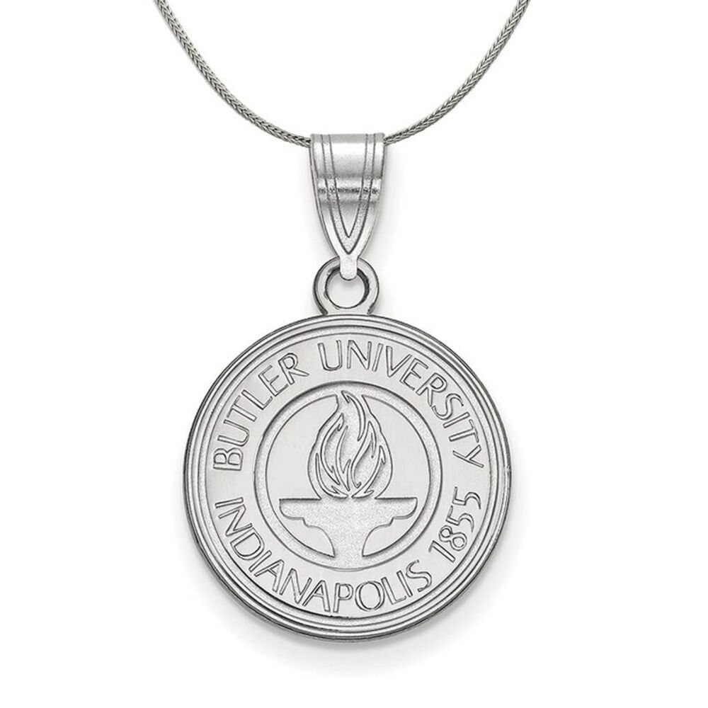 Sterling Silver Butler U Medium Crest Pendant Necklace - 24 Inch